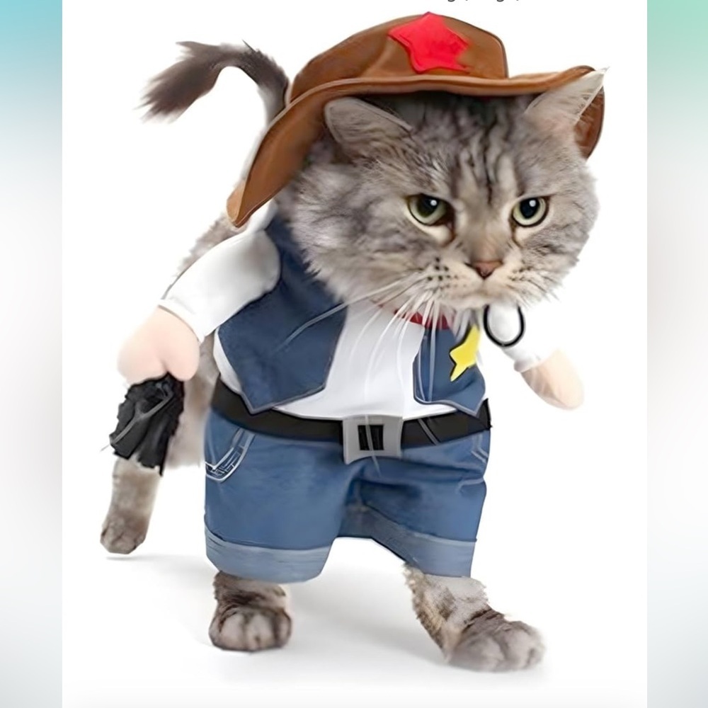 NACOCO Cowboy Dog Costume with Hat (Large) Blue